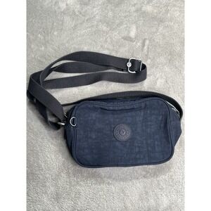 Kipling Messenger Crossbody Shoulder Bag Navy Blue Nylon Canvas